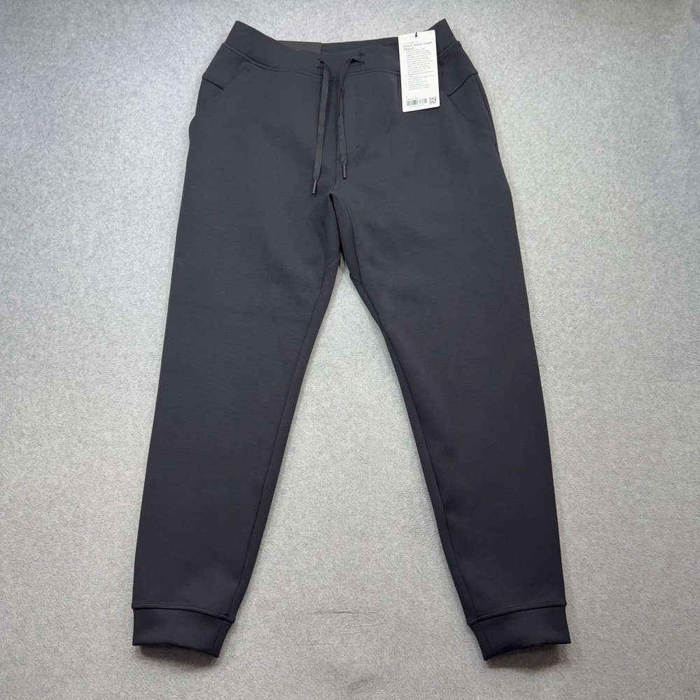 Lululemon Smooth Spacer Jogger Pants Mens Large Black Regular Stretch Zip Pocket